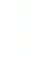 Mein Winter, so öffnet sich Dein Tor
Und jeder Wille flieht
Denn Dein Dunkel mich umhüllt
Ja umarmt und jede Sehnsucht stillt
So möcht ich bleiben, denn kein Zyklus bricht
So lieb ich das Zuhaus
Bin gekehrt von Geistes Schlacht
Bin ich irgendwo da draußen Deine Sehnsucht hält stets Wacht